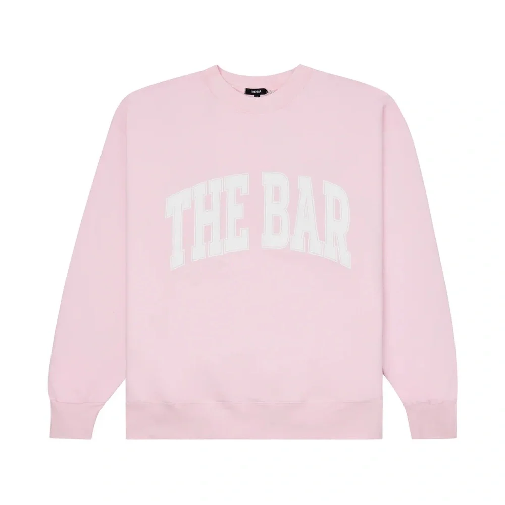 The Bar Blush Pink Varsity Crewneck Sweatshirt - Picture 1 of 9